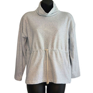 T by Talbots mock neck sweatshirt pale blue heather size M petite